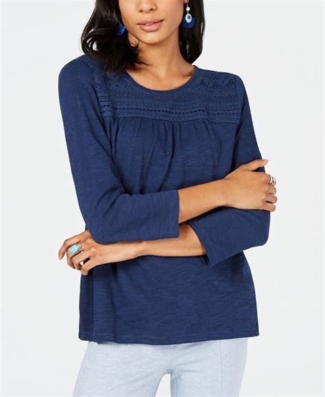 macys 3/4 sleeve tops